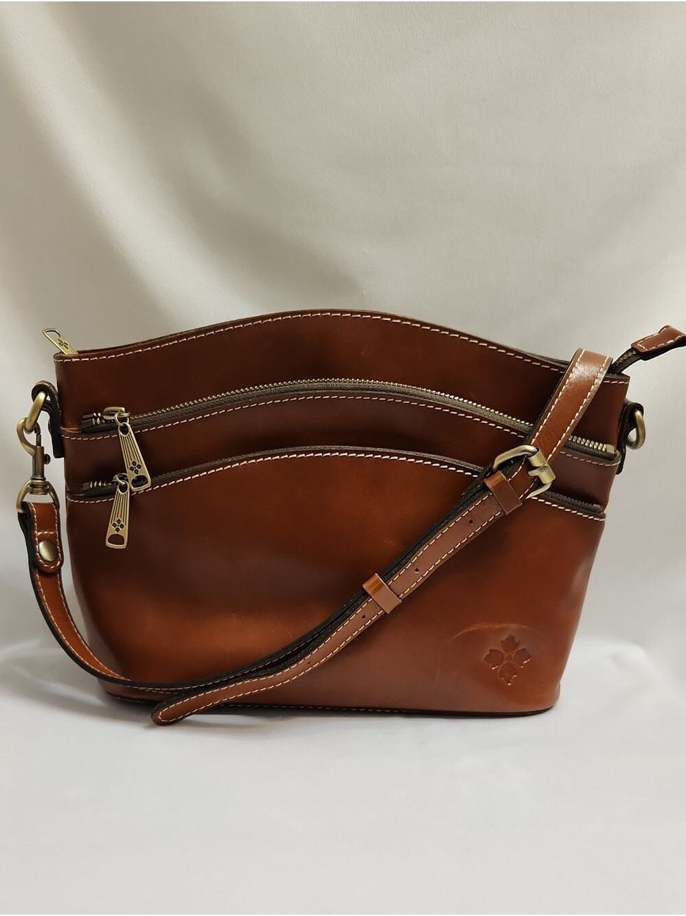 Patricia Nash Lorraine Brown Leather Crossbody Bag